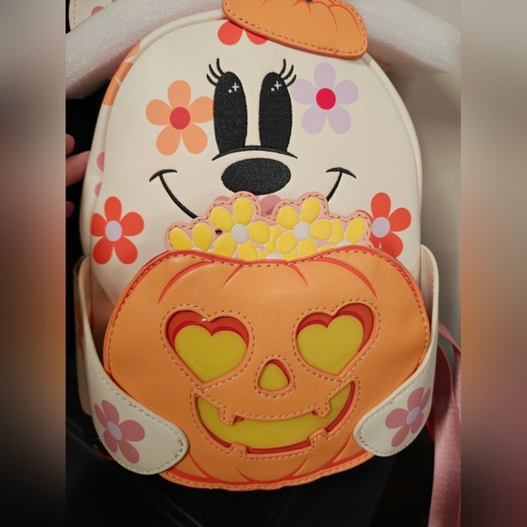 LoungeFly Minnie Mouse Halloween Light Up Backpack - Picture 5 of 6